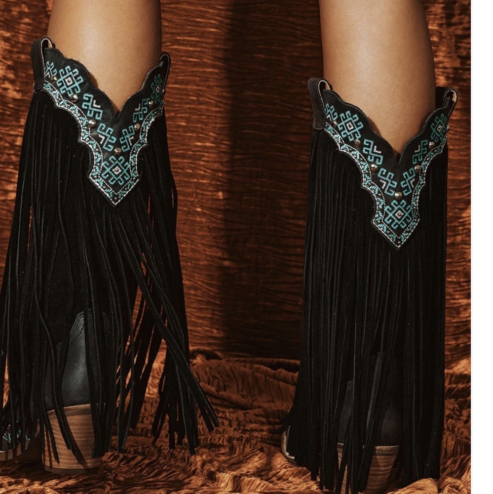 Dingo Tequila Sunrise Fringe Western Leather Boot - Picture 12 of 13
